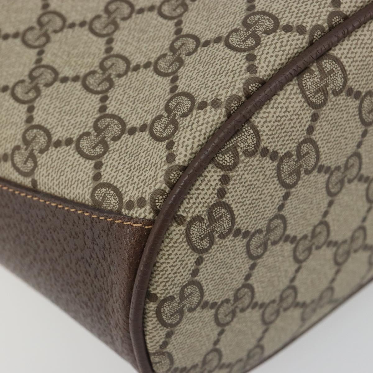 GUCCI GG Supreme Shoulder Bag PVC Beige Gold Tone 904 02 081 Auth BA14714