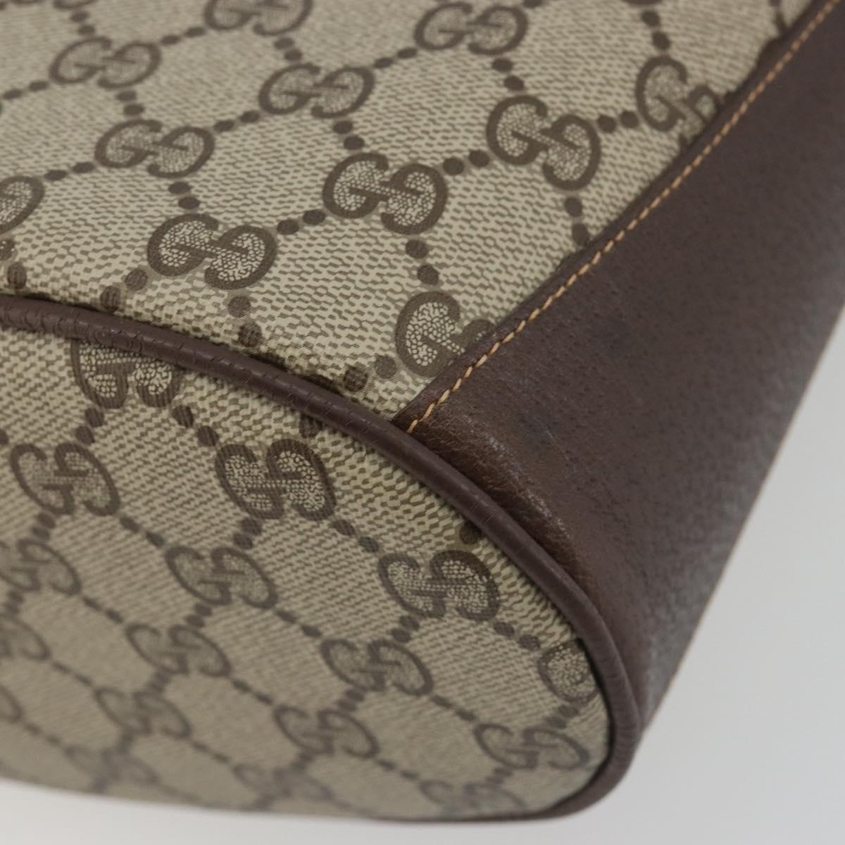 GUCCI GG Supreme Shoulder Bag PVC Beige Gold Tone 904 02 081 Auth BA14714
