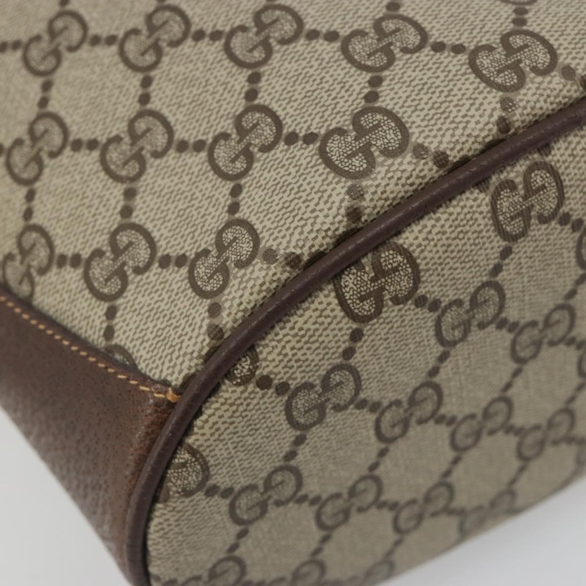 GUCCI GG Supreme Shoulder Bag PVC Beige Gold Tone 904 02 081 Auth BA14714