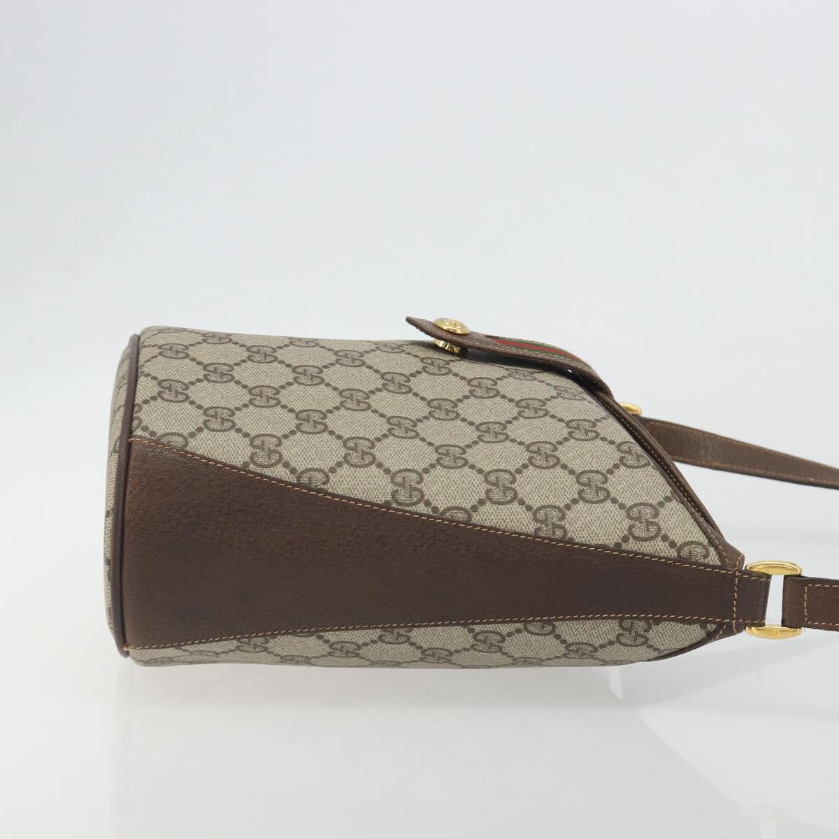 GUCCI GG Supreme Shoulder Bag PVC Beige Gold Tone 904 02 081 Auth BA14714