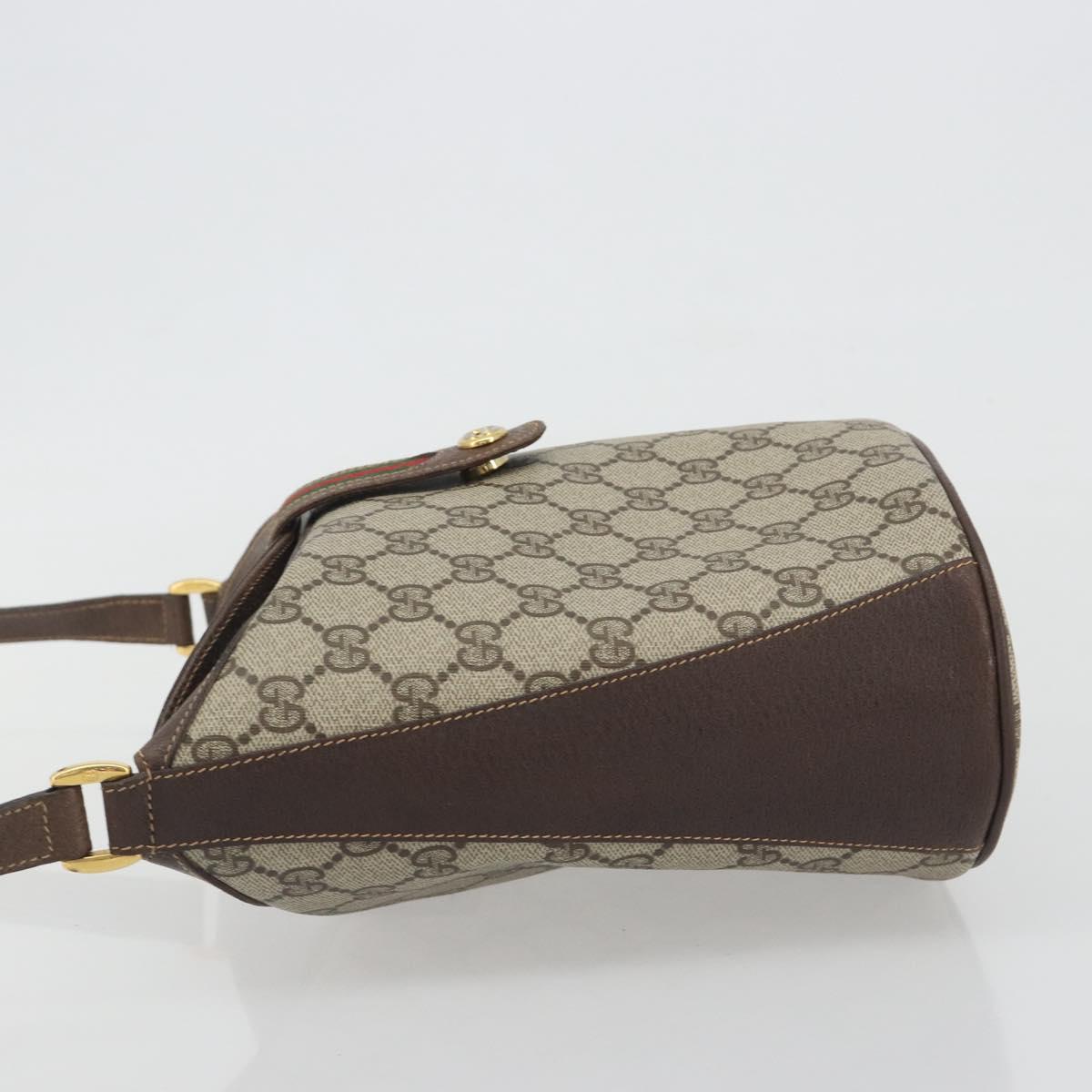 GUCCI GG Supreme Shoulder Bag PVC Beige Gold Tone 904 02 081 Auth BA14714