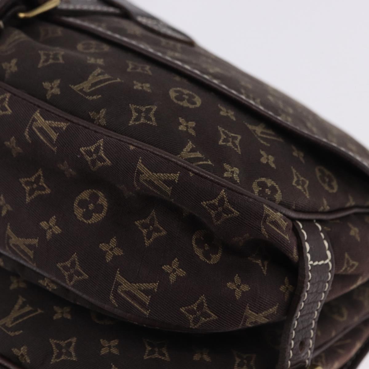 LOUIS VUITTON Monogram Mini Lin Saumur PM Shoulder Bag Ebene M95227 Auth BA14718