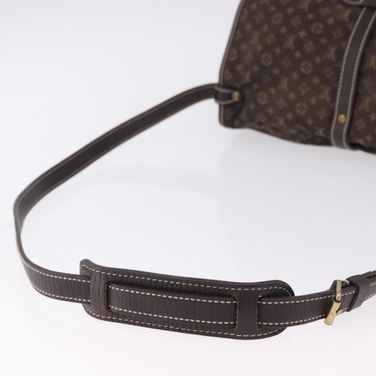 LOUIS VUITTON Monogram Mini Lin Saumur PM Shoulder Bag Ebene M95227 Auth BA14718