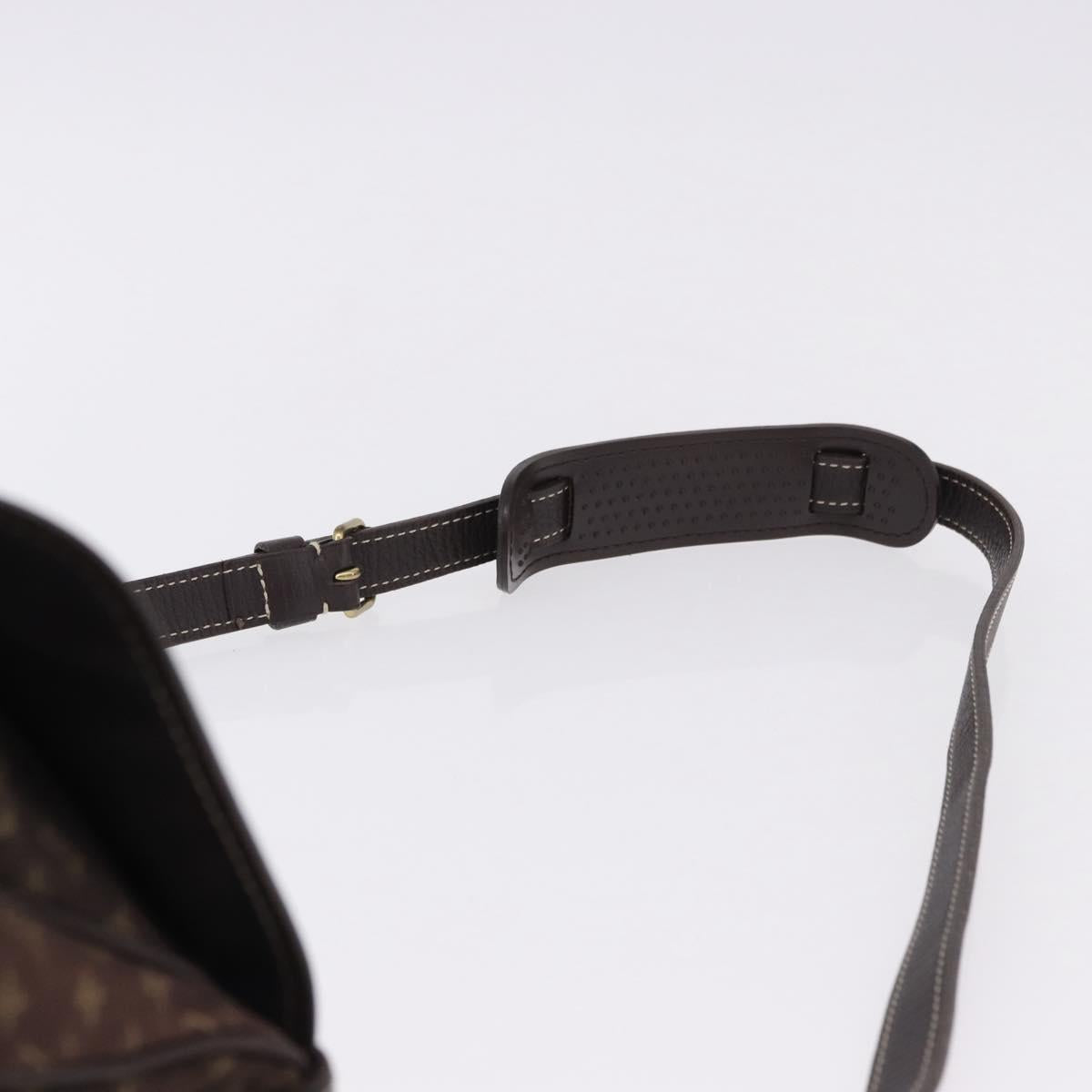 LOUIS VUITTON Monogram Mini Lin Saumur PM Shoulder Bag Ebene M95227 Auth BA14718