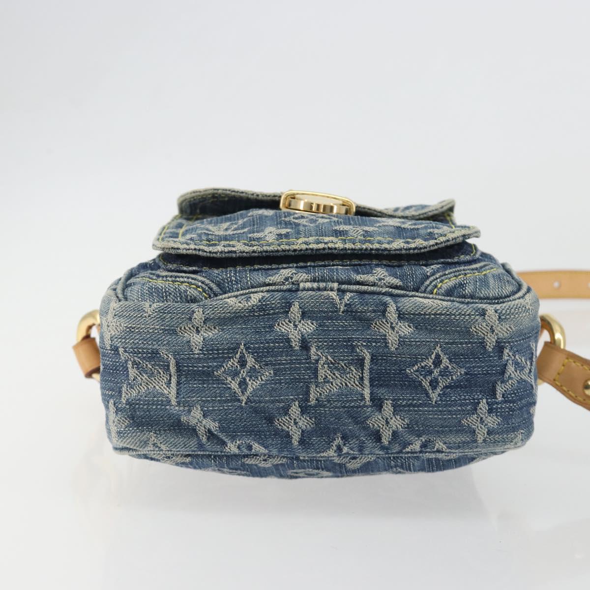 LOUIS VUITTON Monogram Denim Camera Bag Blue M95348 LV Auth BA14719V