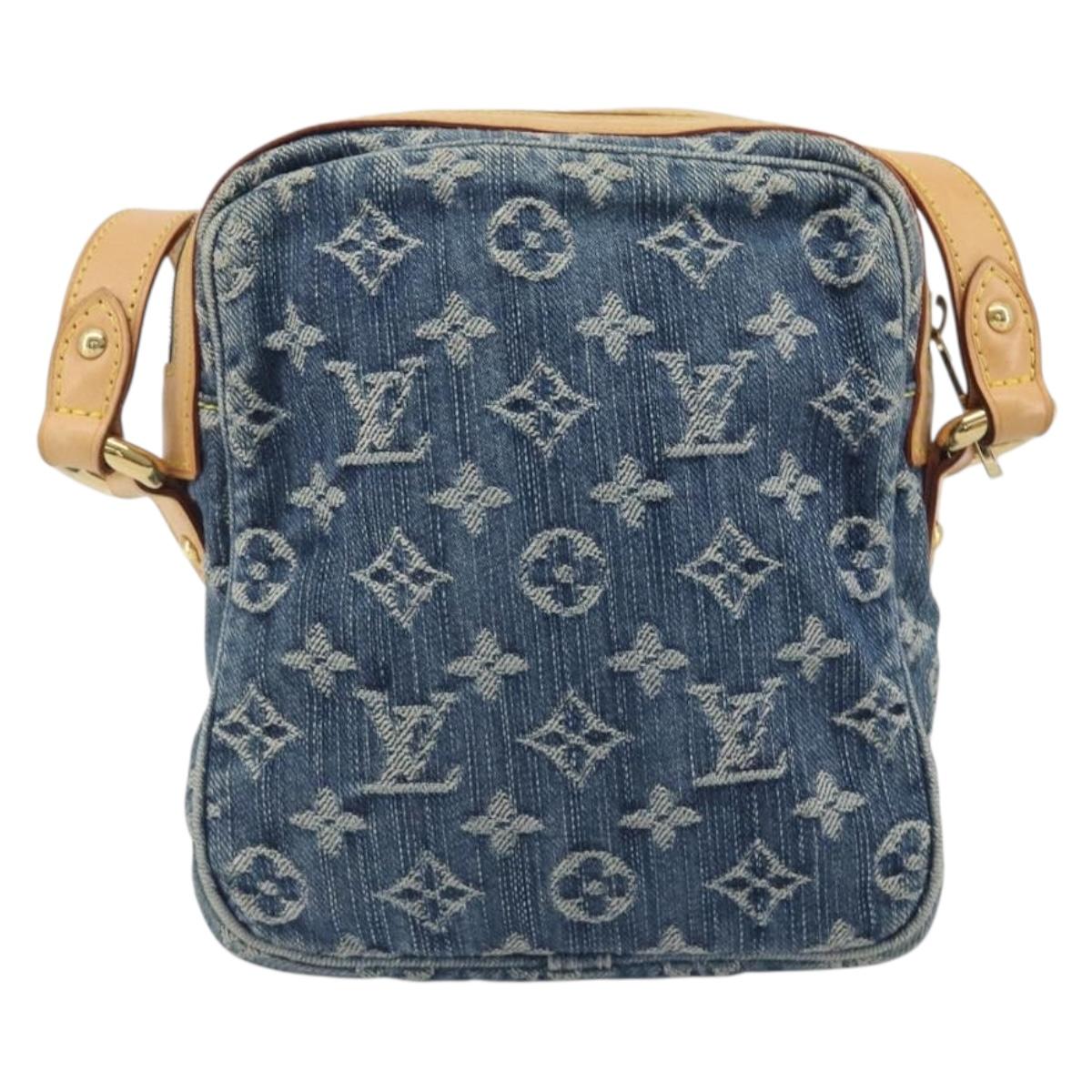 LOUIS VUITTON Monogram Denim Camera Bag Blue M95348 LV Auth BA14719V