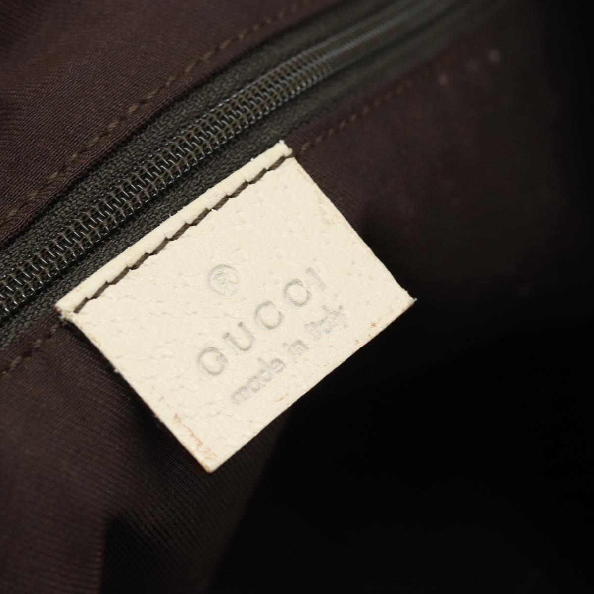 GUCCI GG Canvas Abbey Hand Bag Beige Gold Tone 141470 Auth BA14723