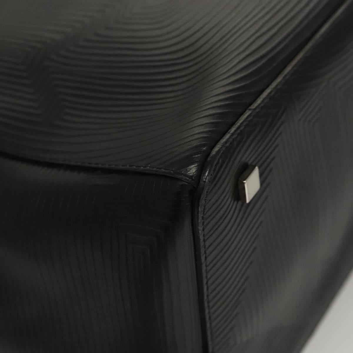 BALLY Shoulder Bag Leather Black Gold Auth BA1473