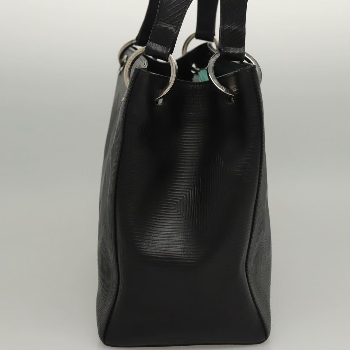BALLY Shoulder Bag Leather Black Gold Auth BA1473
