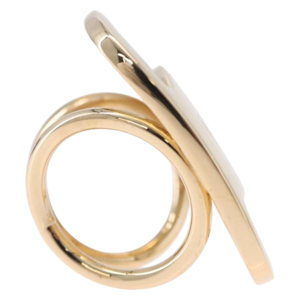 Salvatore Ferragamo Vala Scarf Ring Metal Gold Tone Auth BA14744A