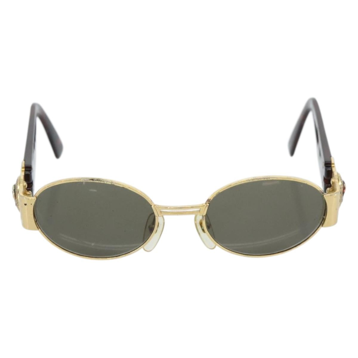 Gianni Versace Medusa Sunglasses Plastic Brown Gold Tone Auth BA14748