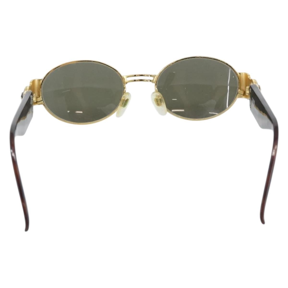 Gianni Versace Medusa Sunglasses Plastic Brown Gold Tone Auth BA14748
