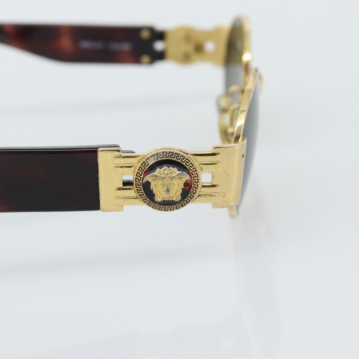 Gianni Versace Medusa Sunglasses Plastic Brown Gold Tone Auth BA14748