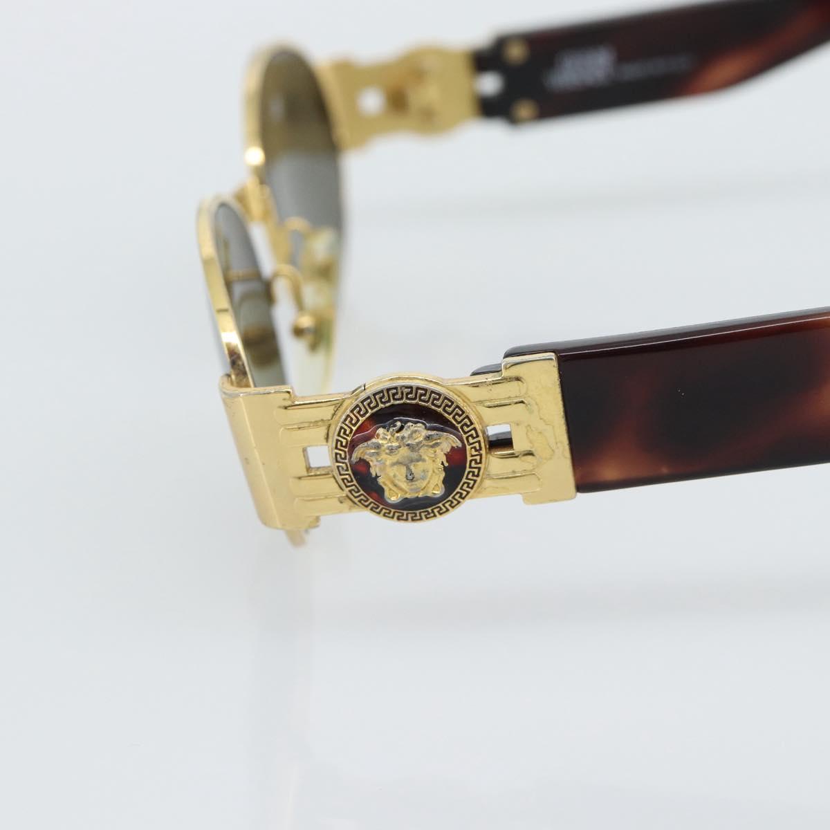 Gianni Versace Medusa Sunglasses Plastic Brown Gold Tone Auth BA14748