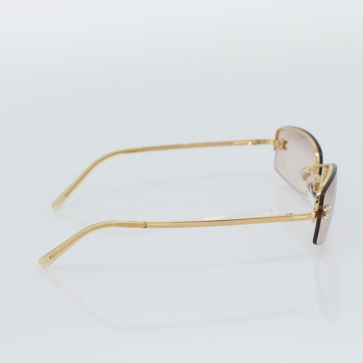 CHANEL Sunglasses Metal Gold Tone CC Auth BA14750M