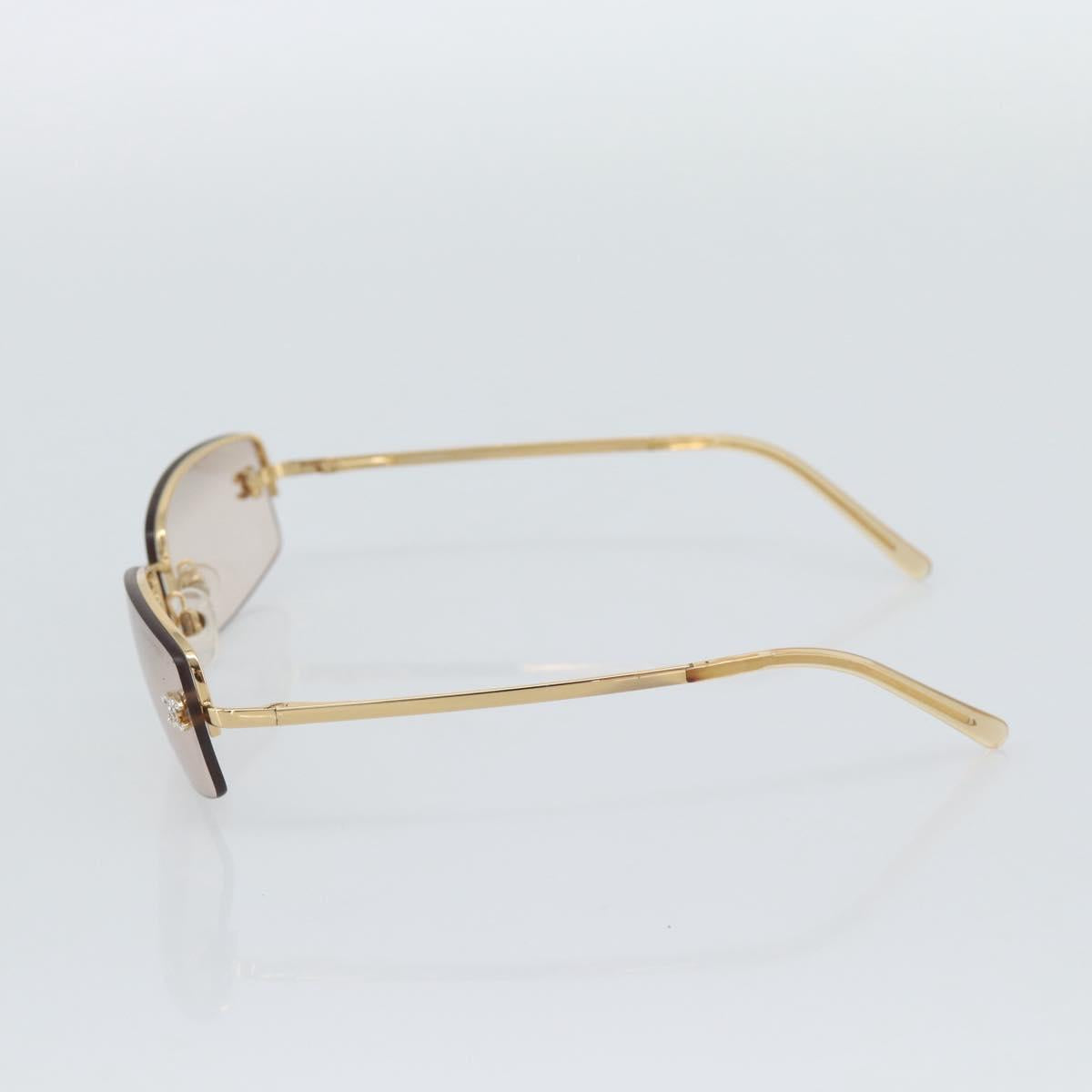 CHANEL Sunglasses Metal Gold Tone CC Auth BA14750M
