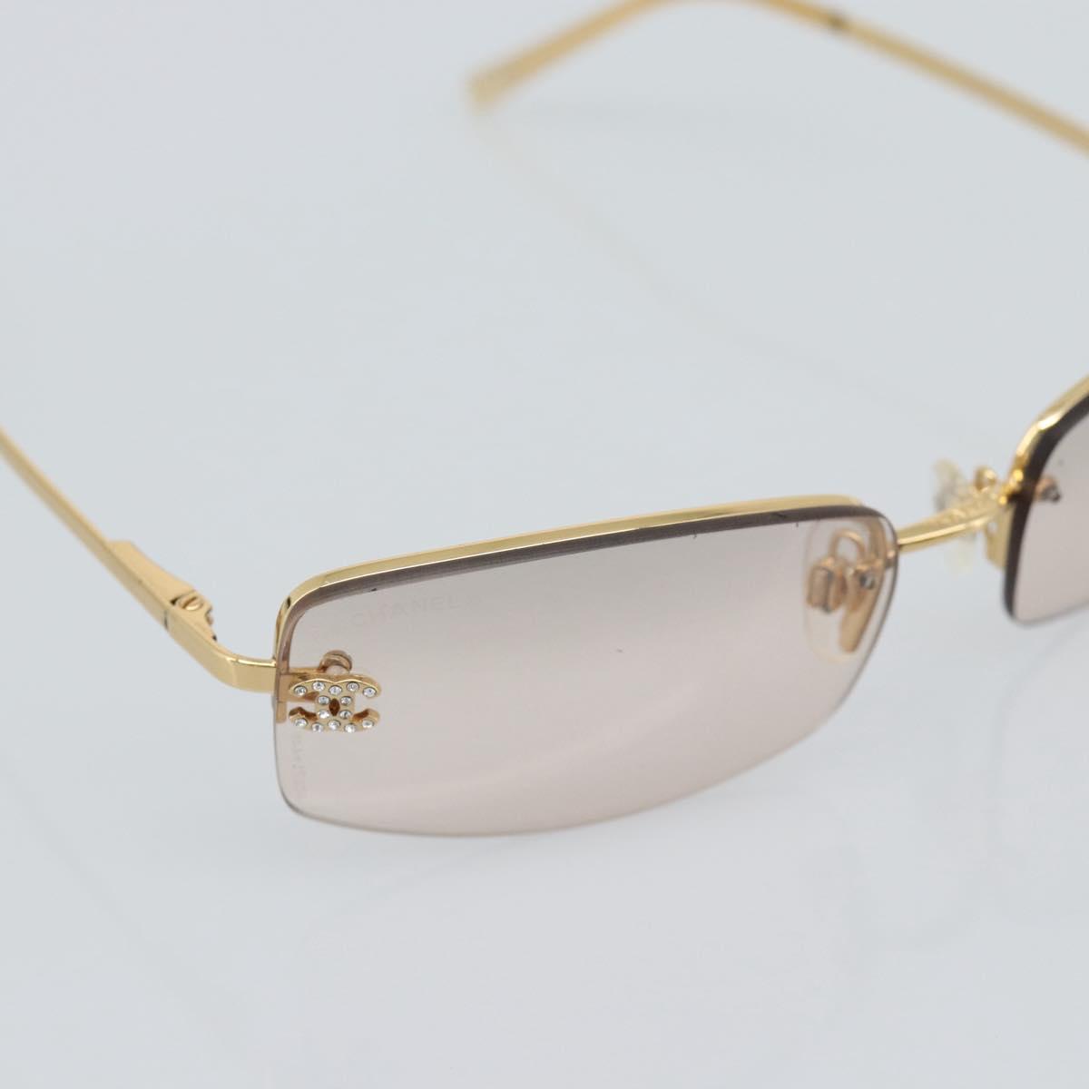CHANEL Sunglasses Metal Gold Tone CC Auth BA14750M