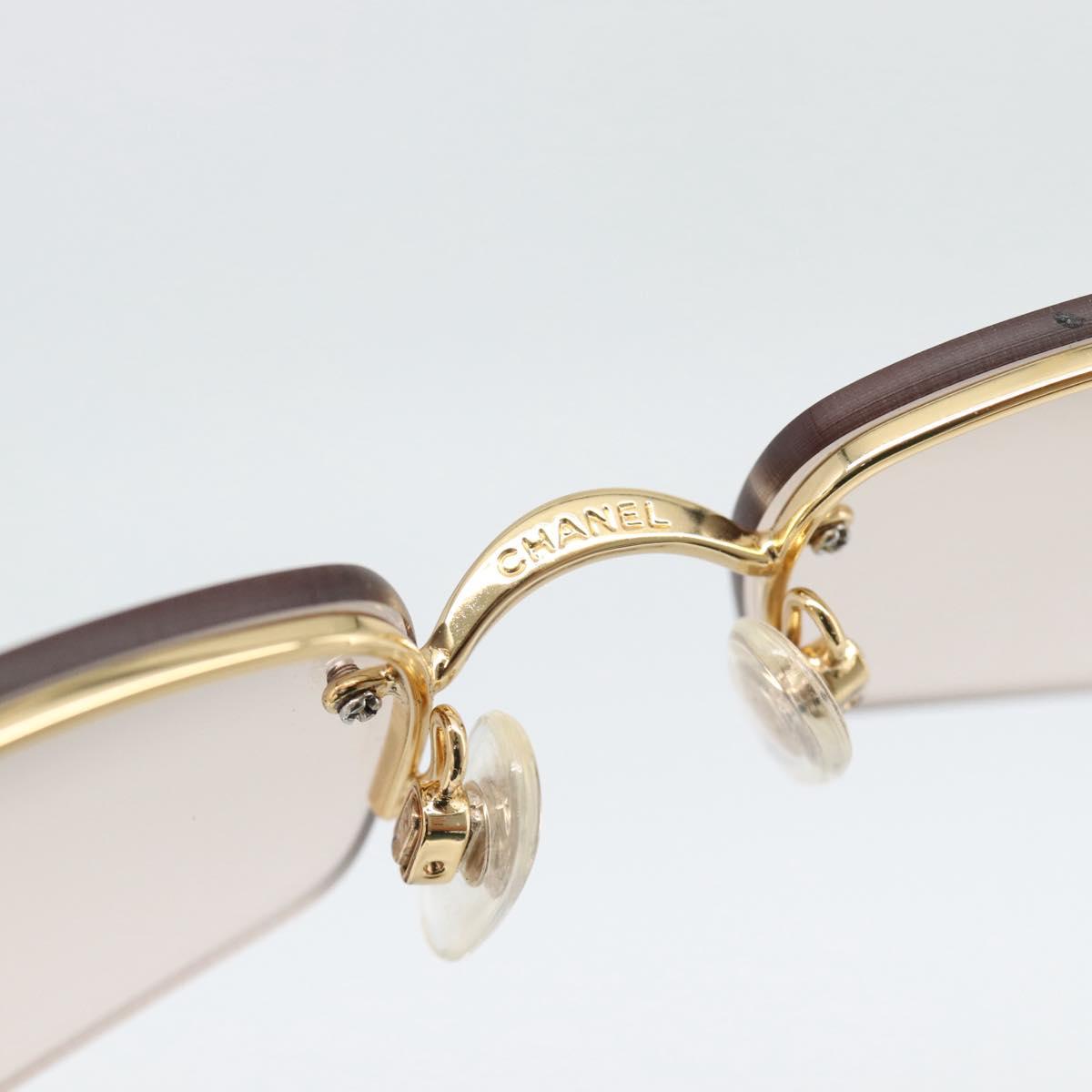 CHANEL Sunglasses Metal Gold Tone CC Auth BA14750M
