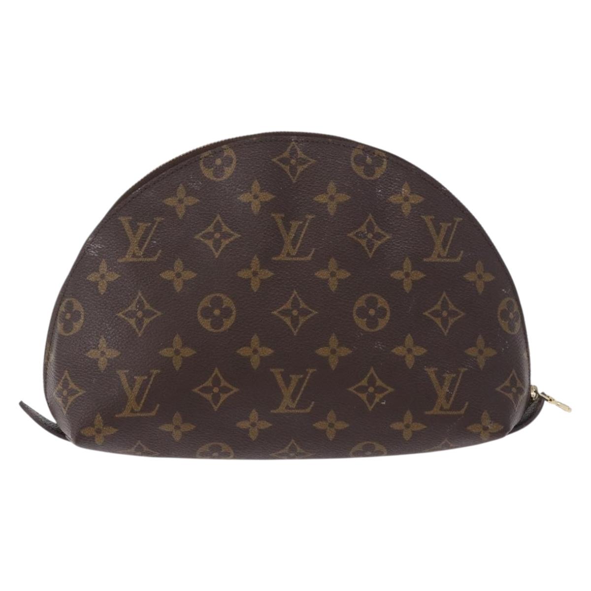 LOUIS VUITTON Monogram Trousse Demi Ronde Cosmetic Pouch M47520 LV Auth BA14754