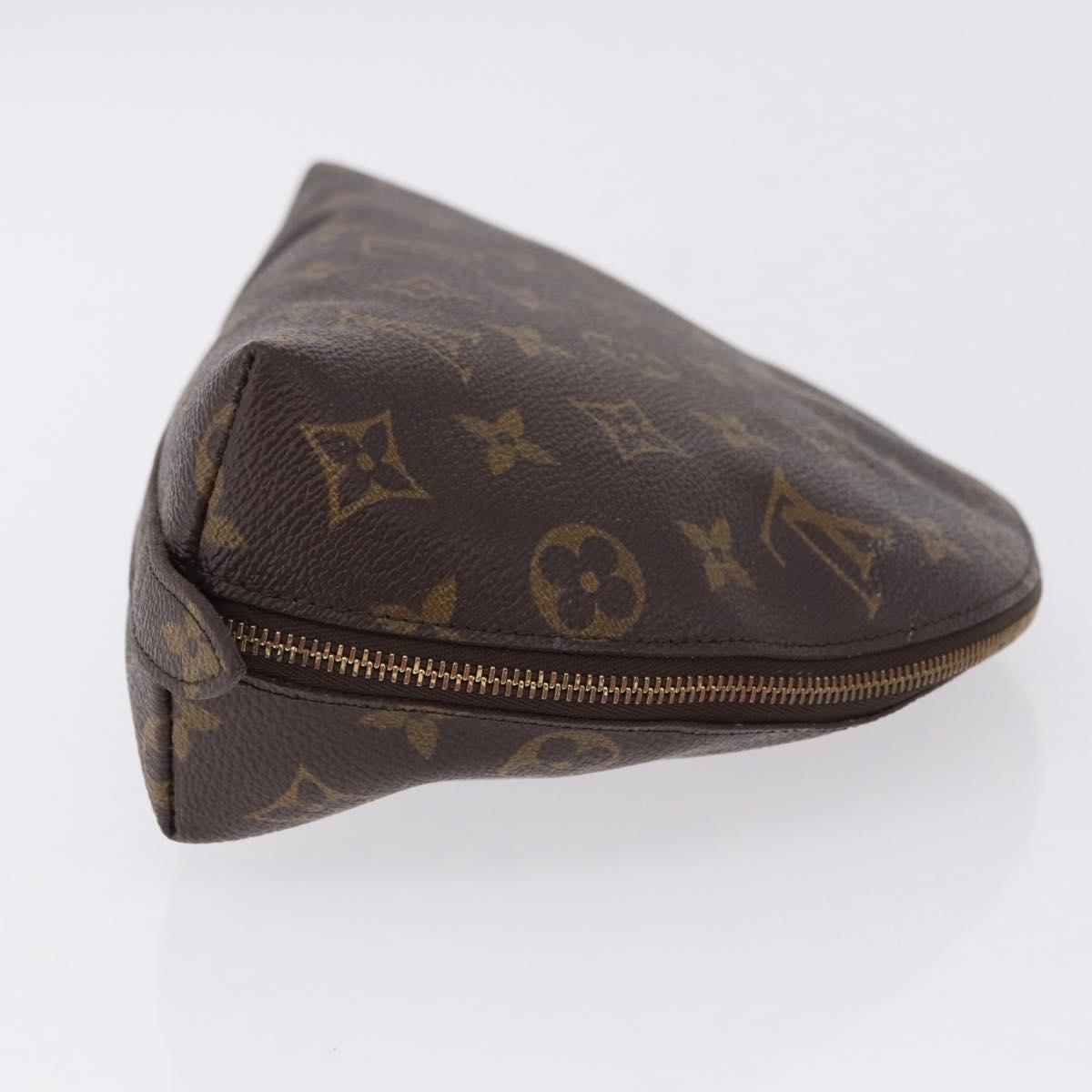 LOUIS VUITTON Monogram Trousse Demi Ronde Cosmetic Pouch M47520 LV Auth BA14754