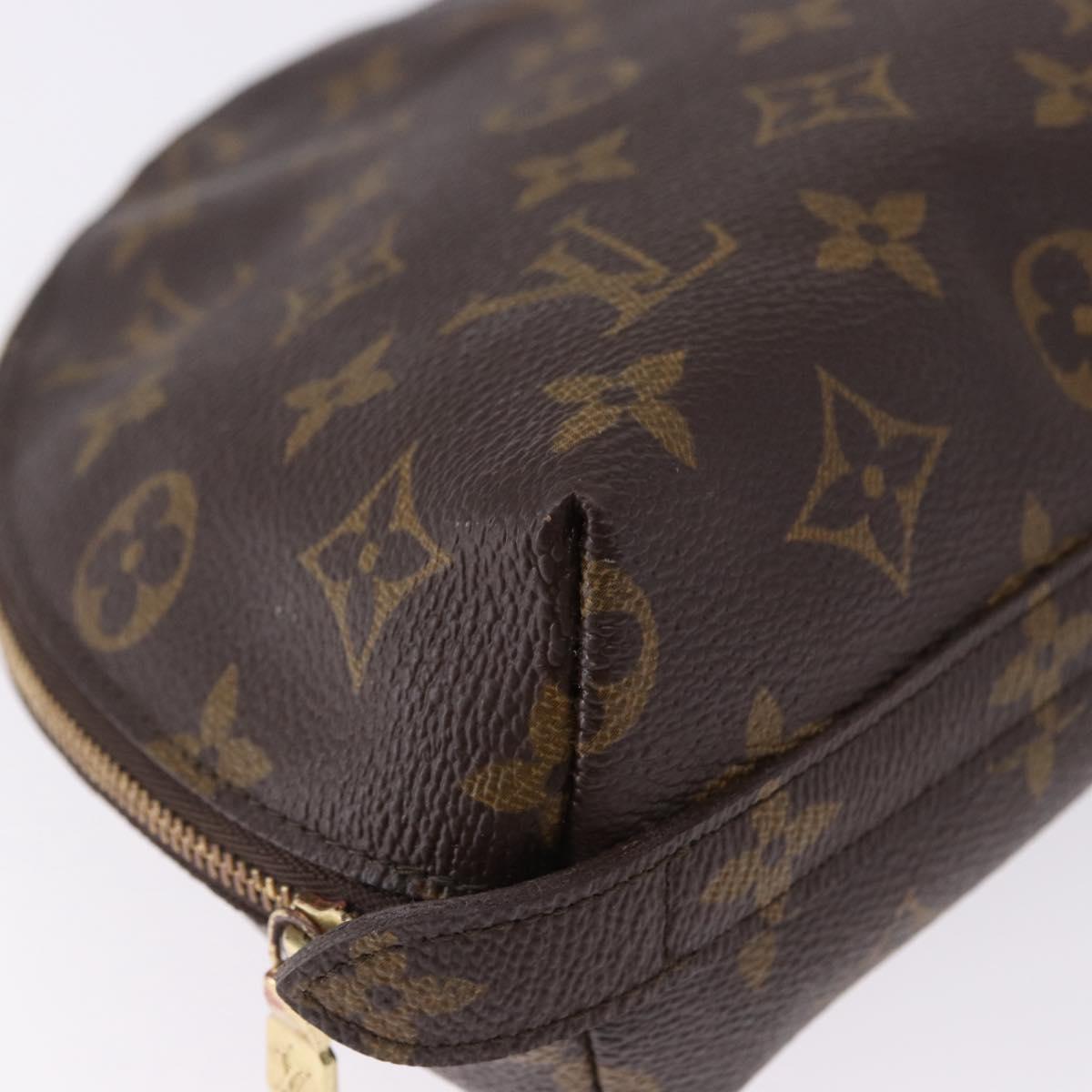 LOUIS VUITTON Monogram Trousse Demi Ronde Cosmetic Pouch M47520 LV Auth BA14754