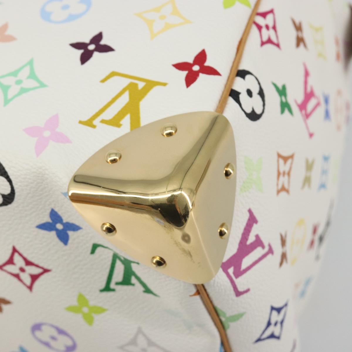 LOUIS VUITTON Monogram Multicolor Speedy 30 Hand Bag White M92643 LV Auth BA14767V