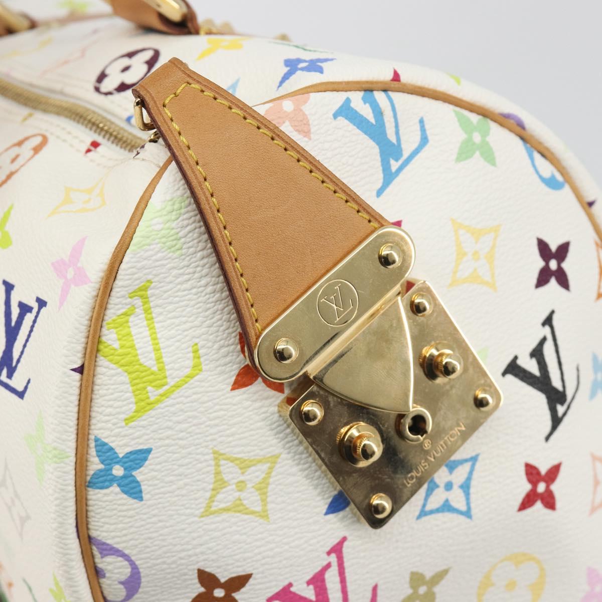 LOUIS VUITTON Monogram Multicolor Speedy 30 Hand Bag White M92643 LV Auth BA14767V