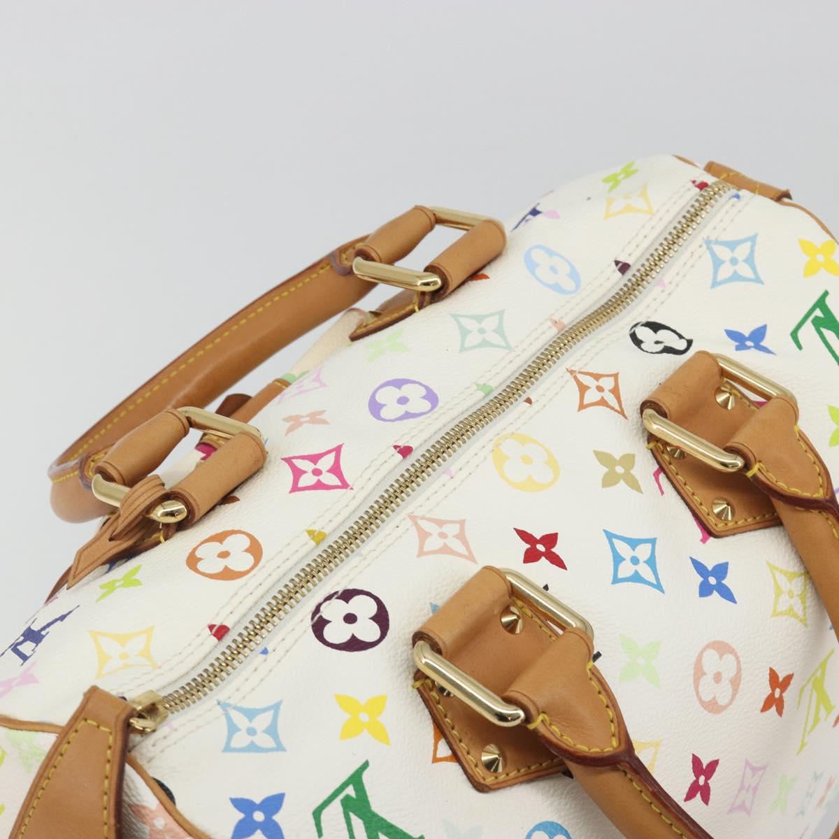 LOUIS VUITTON Monogram Multicolor Speedy 30 Hand Bag White M92643 LV Auth BA14767V