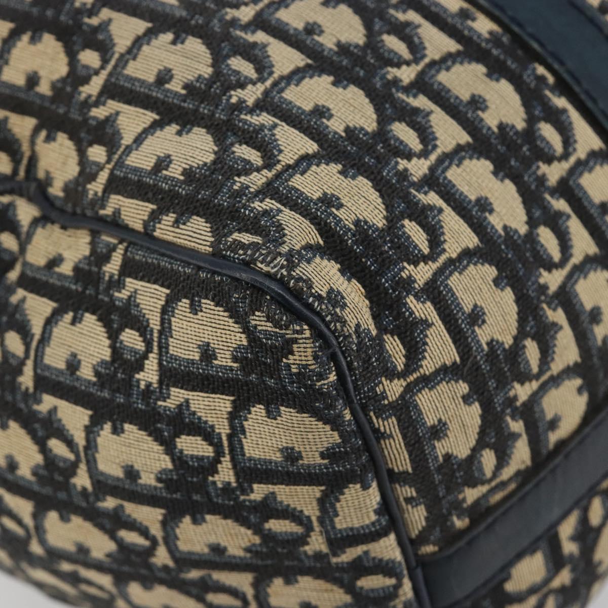 Christian Dior Trotter Canvas Hand Bag Navy Silver Auth BA14770