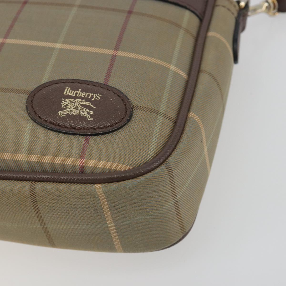 Burberrys Nova Check Shoulder Bag Canvas Beige Gold Tone Auth BA14774