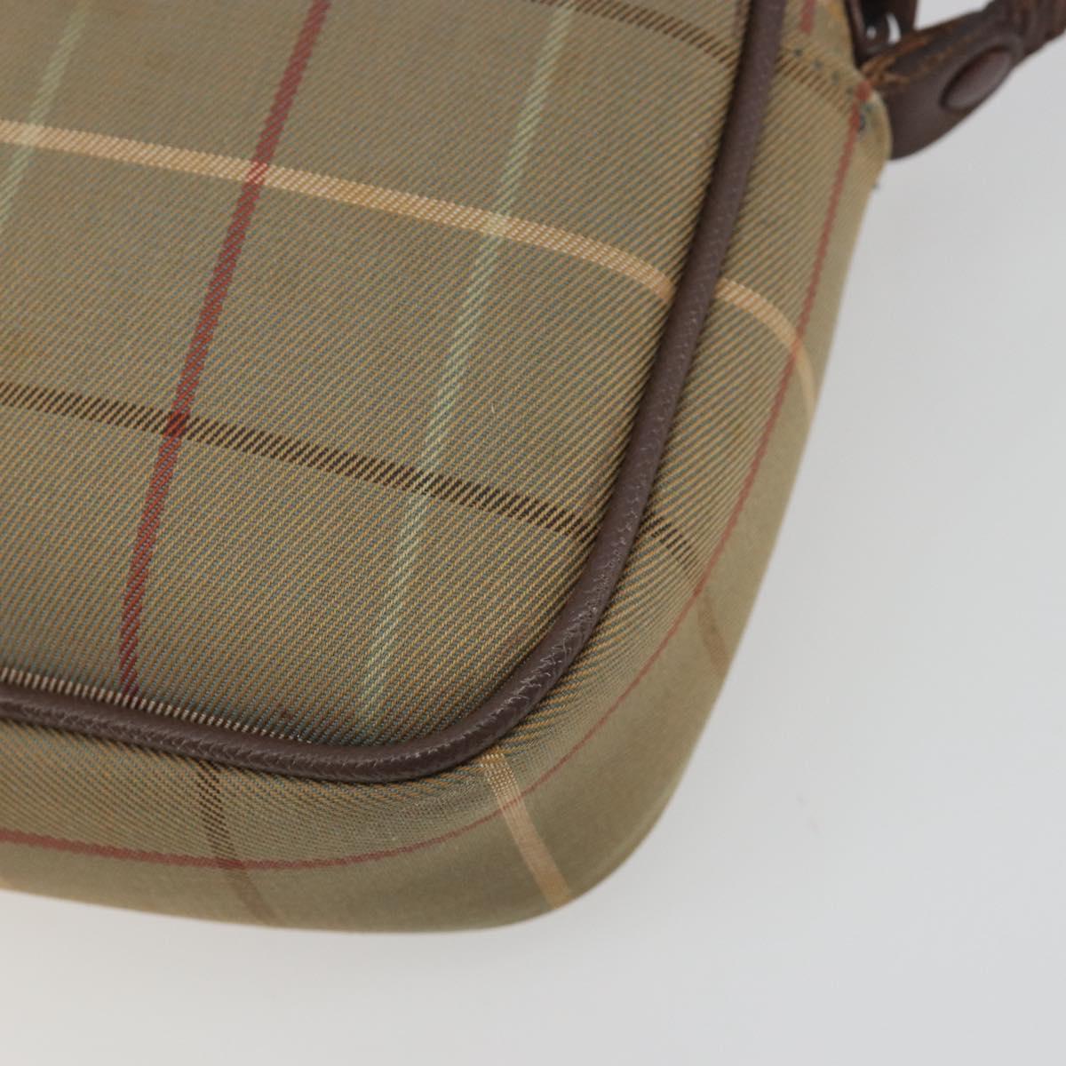 Burberrys Nova Check Shoulder Bag Canvas Beige Gold Tone Auth BA14775