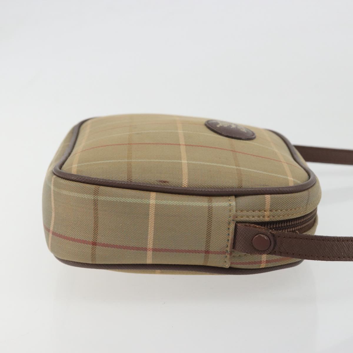 Burberrys Nova Check Shoulder Bag Canvas Beige Gold Tone Auth BA14775