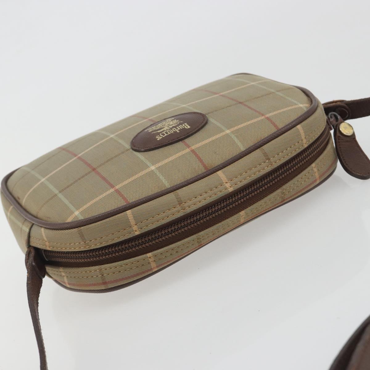 Burberrys Nova Check Shoulder Bag Canvas Beige Gold Tone Auth BA14775