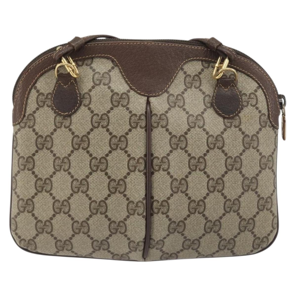 GUCCI GG Supreme Web Sherry Line Shoulder Bag PVC Beige 904 02 047 Auth BA14776