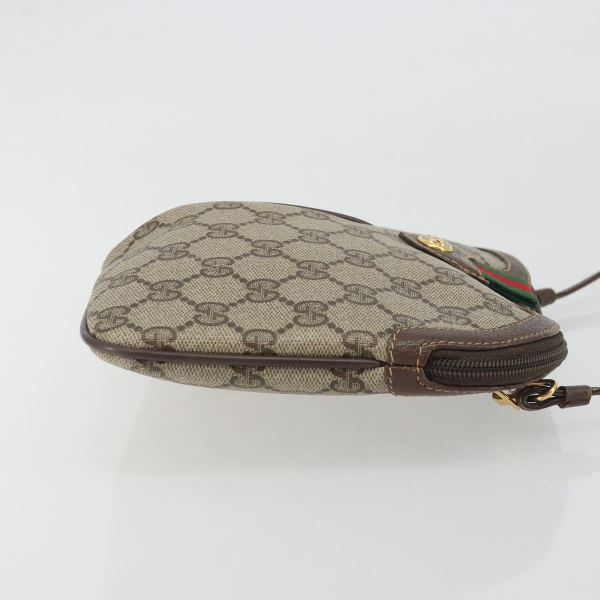 GUCCI GG Supreme Web Sherry Line Shoulder Bag PVC Beige 904 02 047 Auth BA14776