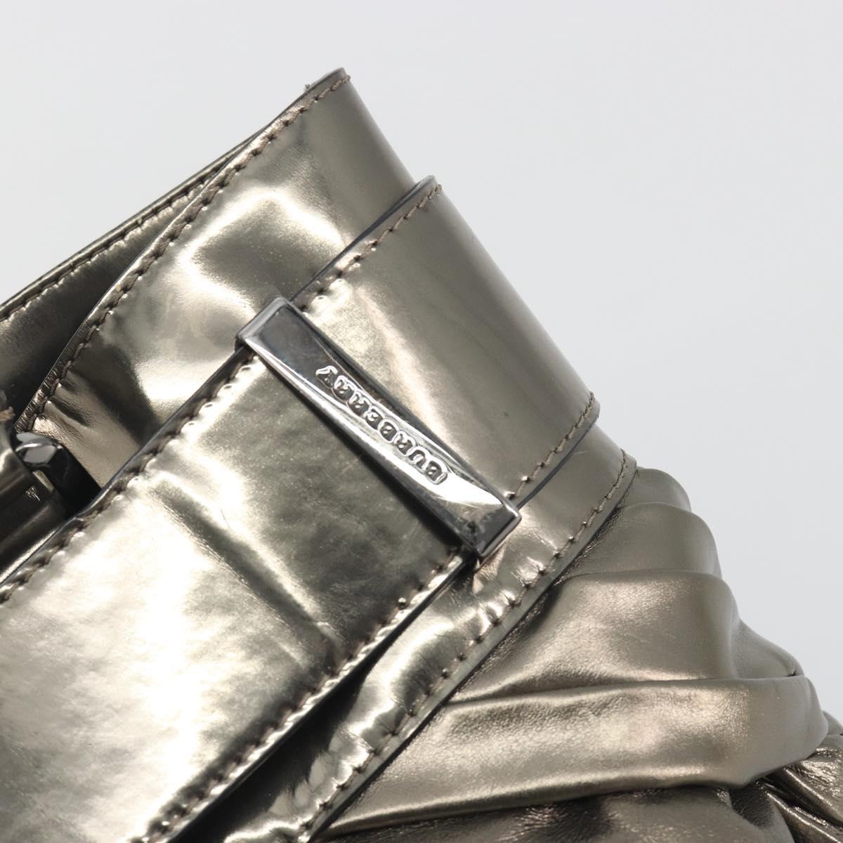 BURBERRY Hand Bag Leather Gold Auth BA14780