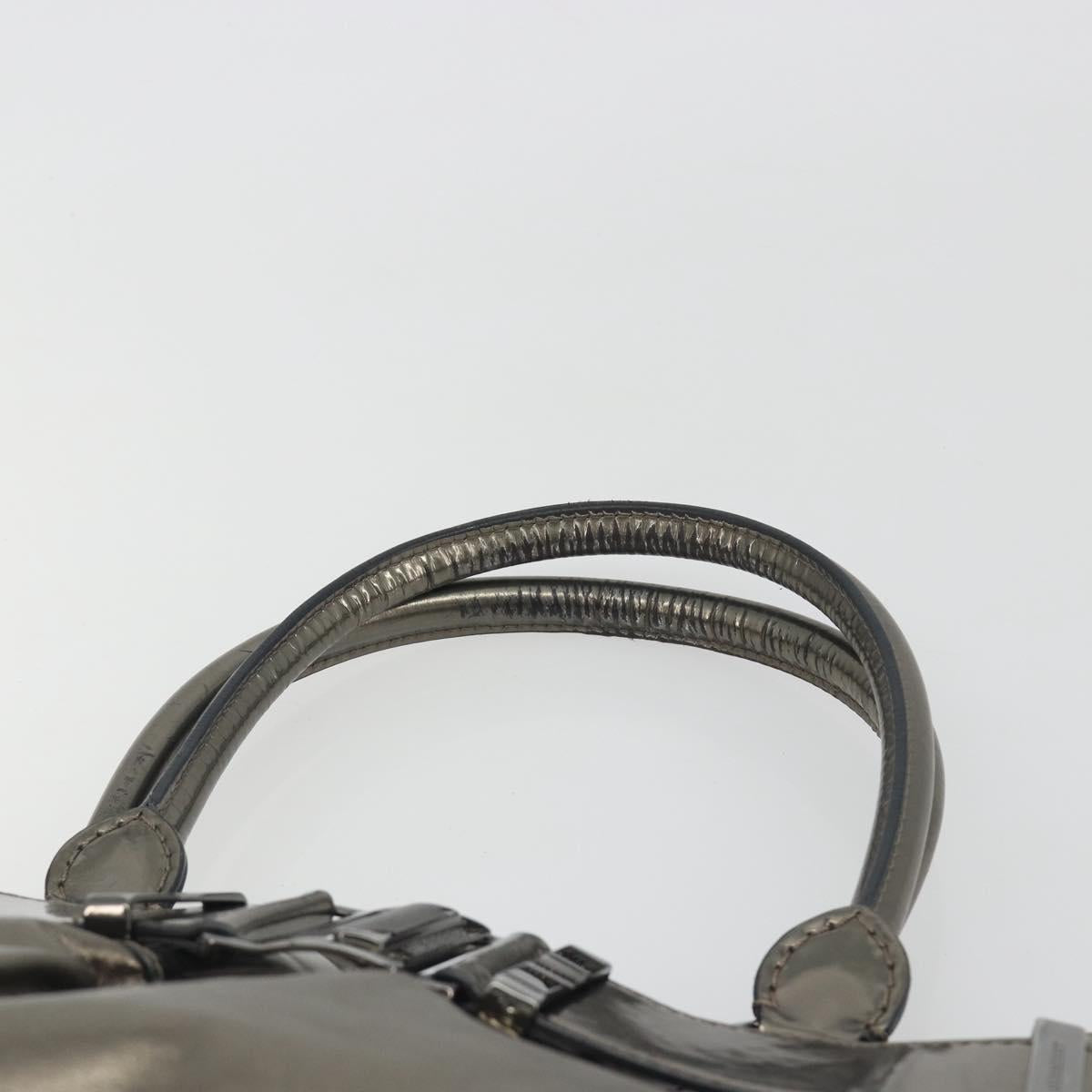 BURBERRY Hand Bag Leather Gold Auth BA14780