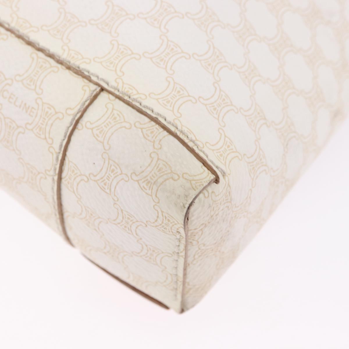 CELINE Macadam Hand Bag PVC Leather White Auth BA14782