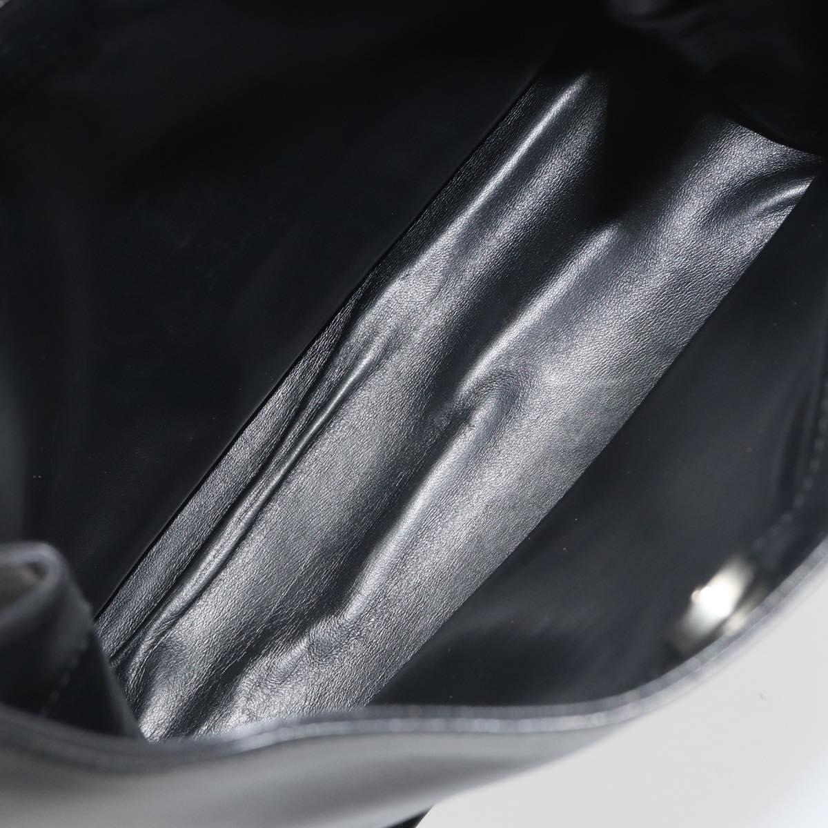GUCCI Shoulder Bag Leather Black Silver 001 3167 Auth BA14783A