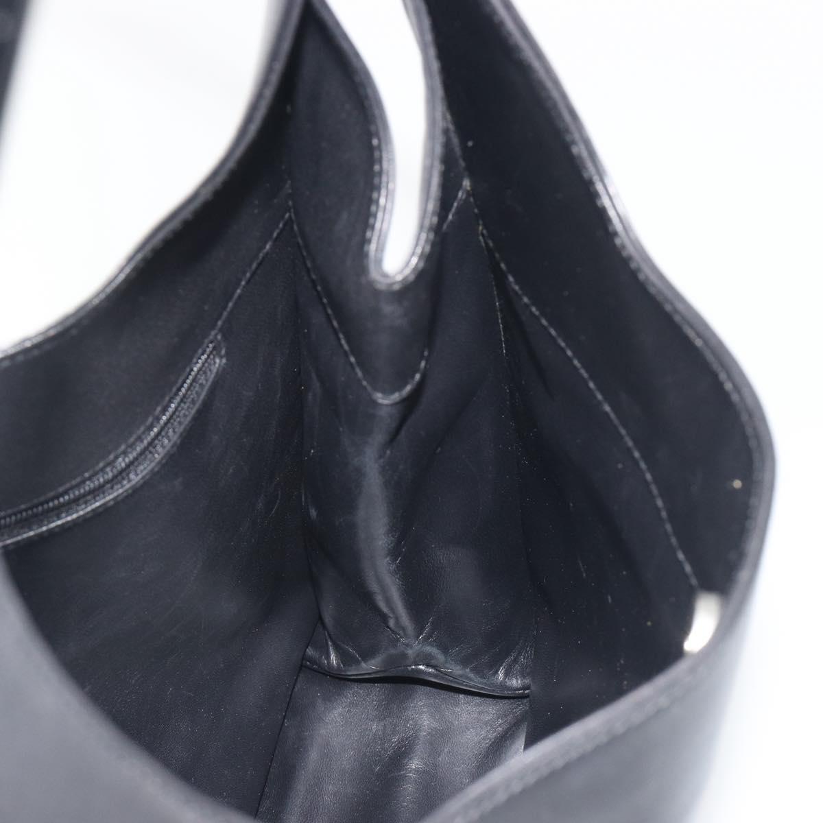 GUCCI Shoulder Bag Leather Black Silver 001 3167 Auth BA14783A