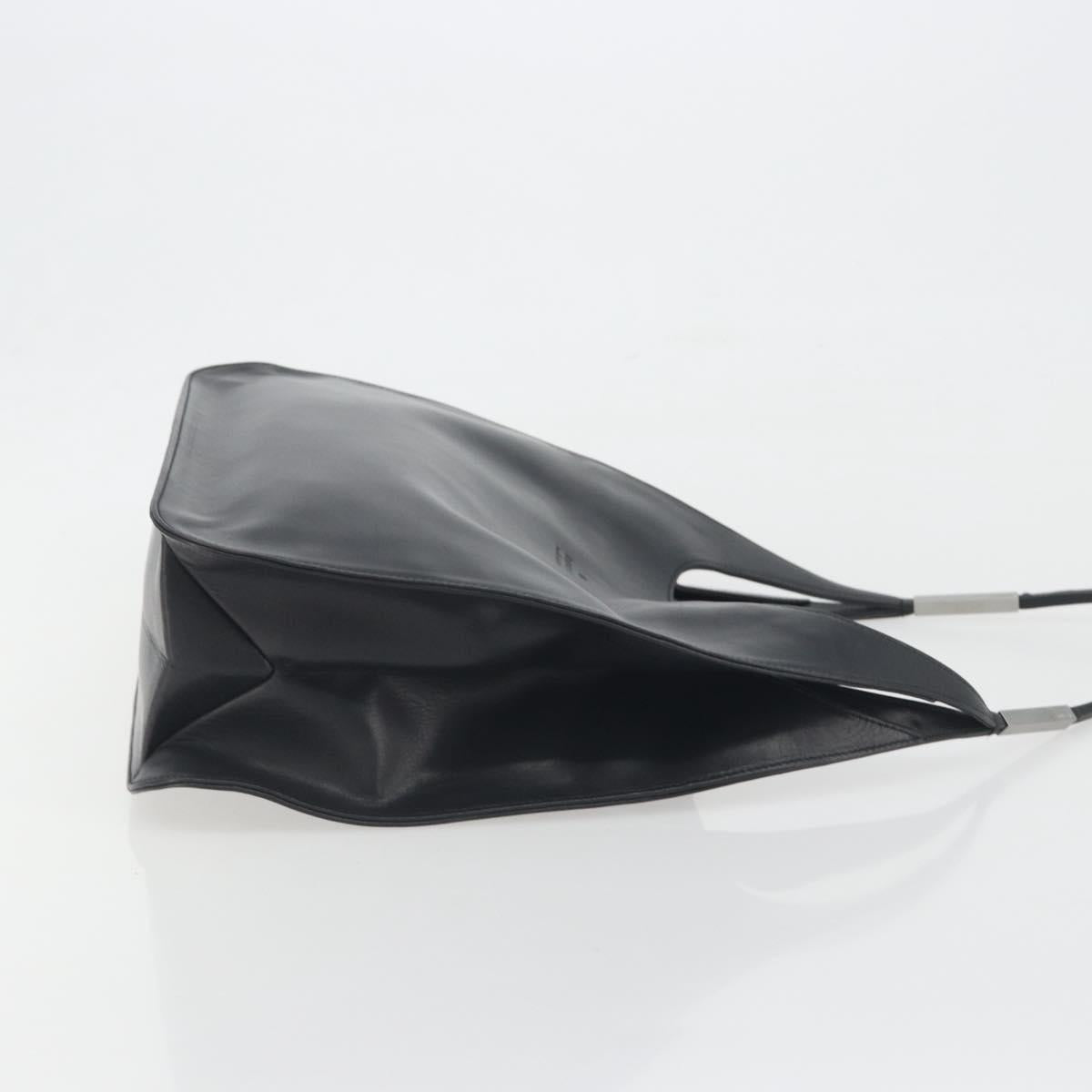 GUCCI Shoulder Bag Leather Black Silver 001 3167 Auth BA14783A