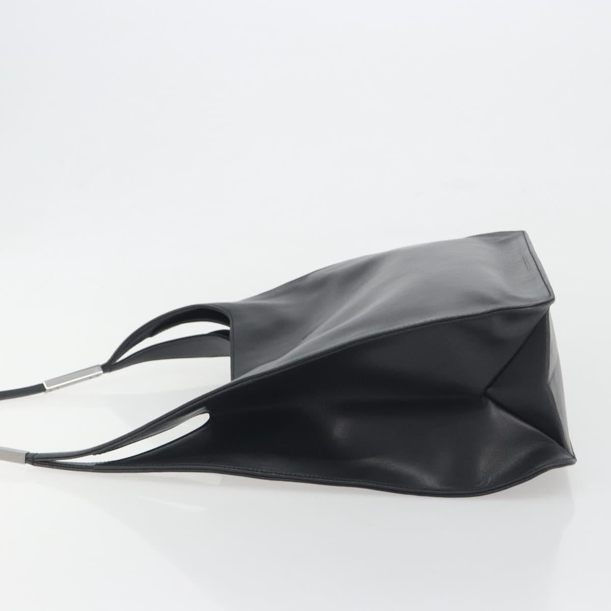 GUCCI Shoulder Bag Leather Black Silver 001 3167 Auth BA14783A