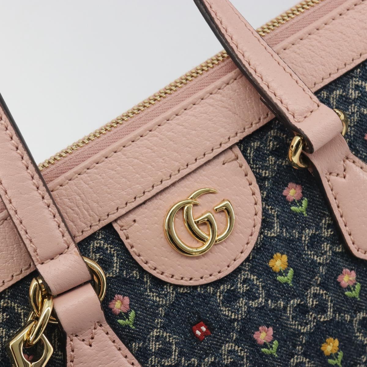 GUCCI GG Marmont Ofidia Hand Bag Denim 2way Blue 547551 Auth BA14795M