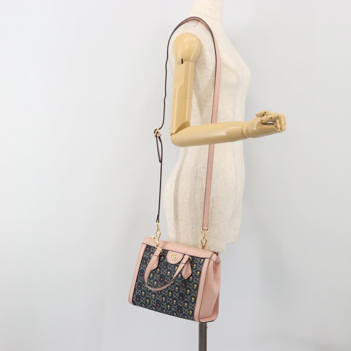 GUCCI GG Marmont Ofidia Hand Bag Denim 2way Blue 547551 Auth BA14795M