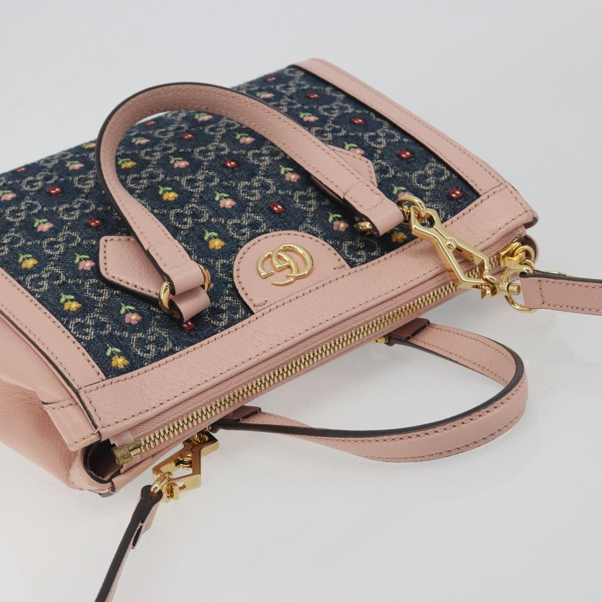 GUCCI GG Marmont Ofidia Hand Bag Denim 2way Blue 547551 Auth BA14795M