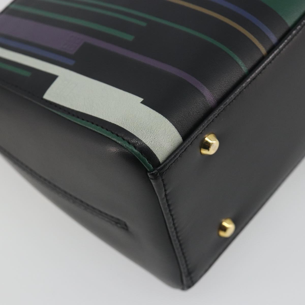 GIVENCHY Shoulder Bag Leather Black Gold Tone Auth BA14796A