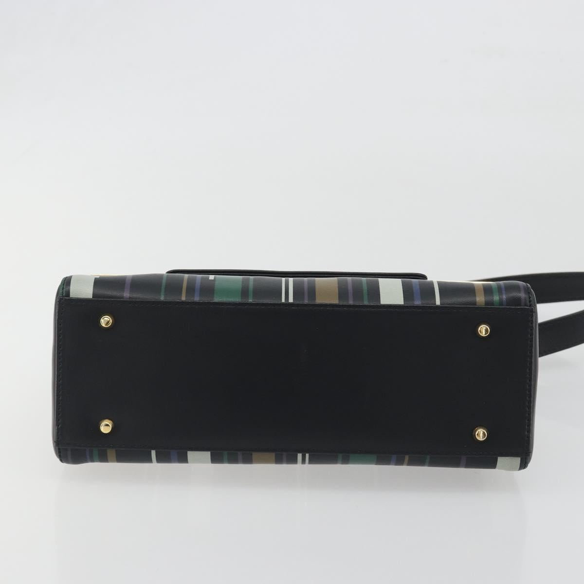 GIVENCHY Shoulder Bag Leather Black Gold Tone Auth BA14796A