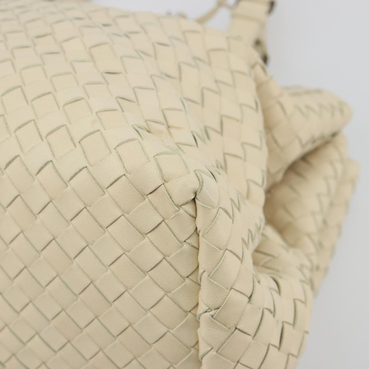 BOTTEGA VENETA INTRECCIATO Tote Bag Leather Ivory Gold Tone 171265 Auth BA14798V