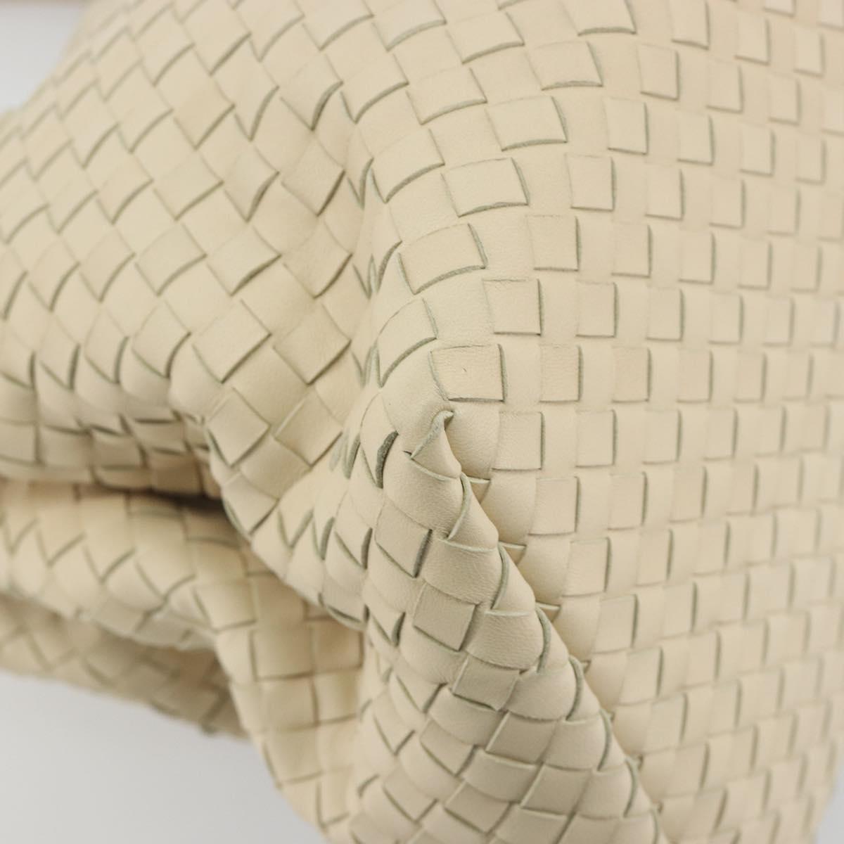 BOTTEGA VENETA INTRECCIATO Tote Bag Leather Ivory Gold Tone 171265 Auth BA14798V