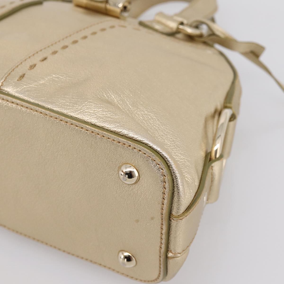 SAINT LAURENT Muse Hand Bag Leather Gold 160950 Auth BA14800V